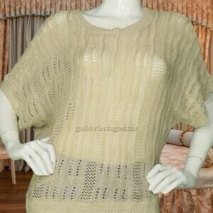 A Knitch Above Crochet Mesh Top Urban Boho Chic L